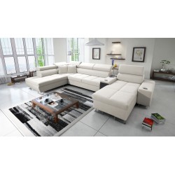 U-förmiges Ecksofa Orbix V mit Schlaffunktion | Möbel aus Velvet, Ultario Velvet 2978 Sawana 84