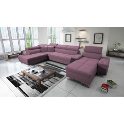 Orbix V U-förmiges Ecksofa mit Schlaffunktion | Möbel aus Velvet, Ultario Velvet 2961 Sawana 84