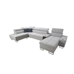 Narożnik w kształcie U Orbix V z funkcją spania | Meble z Velvet, Ultario Velvet 2961 Sawana 84