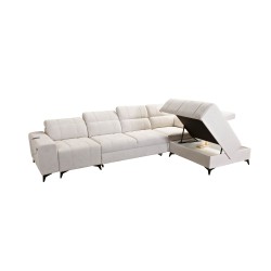 Ballagio XI corner sofa with a sleeping function in Plecionka fabric, Spring 1102 – comfort and style in one