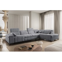 Ballagio XI corner sofa with a sleeping function in Plecionka fabric, Spring 1101 – comfort and style in one