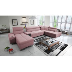 U-förmiges Sofa Orbix V mit Schlaffunktion | Möbel aus Velvet, Ultario Velvet 2955 Sawana 84