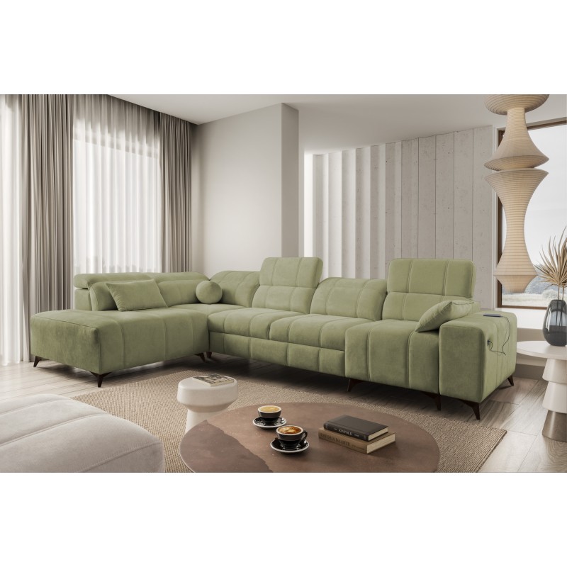 Ecksofa Ballagio XI mit Schlaffunktion in Stoffgeflecht, Spring 1115 – Komfort und Stil in einem