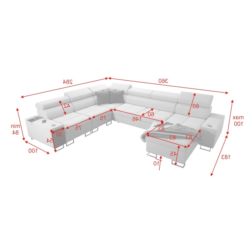 Orbix VIII Corner Sofa with Sleeping Function - Your Place for Relaxation and Rest