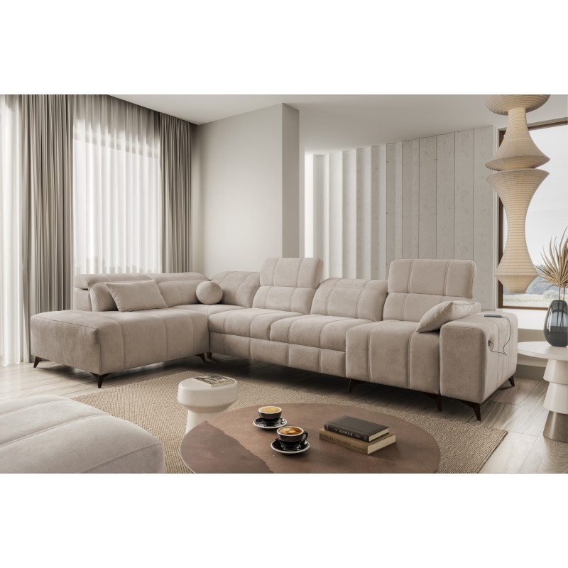 Ecksofa Ballagio XI mit Schlaffunktion in Webstoff, Spring 1110 – Komfort und Stil in einem