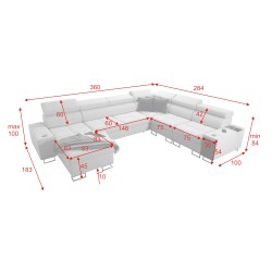 Orbix VIII Corner Sofa with Sleeping Function - Your Place for Relaxation and Rest