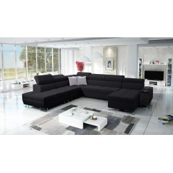 Sofá esquinero en forma de U Orbix X con función de cama y puerto USB | Tejido, Sawana 14 | Muebles de sala