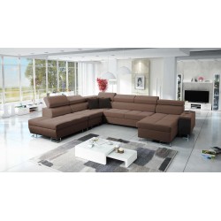 Sofá esquinero en forma de U Orbix X con función de cama y puerto USB | Trenzado, Sawana 25 | Muebles de sala