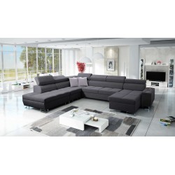 Sofá esquinero en forma de U Orbix X con función de cama y puerto USB | Tejido, Sawana 96 | Muebles de salón