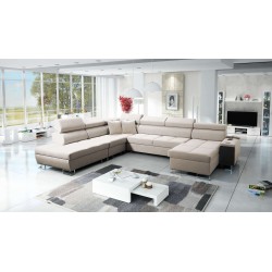 Sofá esquinero en forma de U Orbix X con función para dormir y puerto USB | Terciopelo, Ultario Velvet 2979 | Muebles de sala