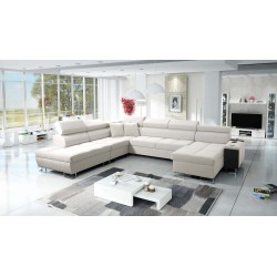 U-förmiges Ecksofa Orbix X mit Schlaffunktion und USB-Anschluss | Samt, Ultario Samt 2978 | Wohnzimmermöbel