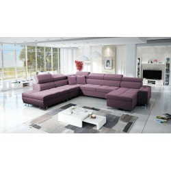 Sofá esquinero en forma de U Orbix X con función de cama y puerto USB | Terciopelo, Ultario Velvet 2961 | Muebles de salón