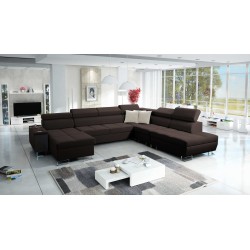 U-förmiges Ecksofa Orbix X mit Schlaffunktion und USB-Anschluss | Gewebe, Sawana 26 | Wohnzimmermöbel