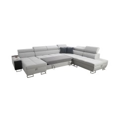 U-förmiges Ecksofa Orbix X mit Schlaffunktion und USB-Anschluss | Geflecht, Sawana 96 | Wohnzimmermöbel