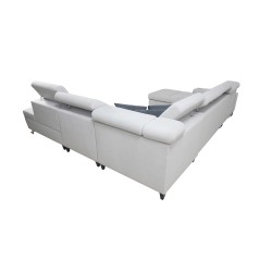 U-förmiges Ecksofa Orbix X mit Schlaffunktion und USB-Anschluss | Geflecht, Sawana 96 | Wohnzimmermöbel