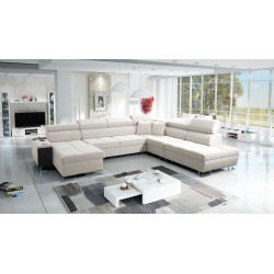 U-förmiges Ecksofa Orbix X mit Schlaffunktion und USB-Anschluss | Samt, Ultario Samt 2978 | Wohnzimmermöbel