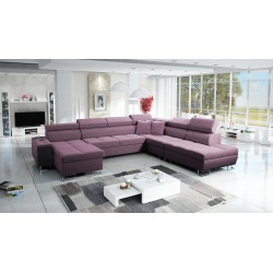 Sofá esquinero en forma de U Orbix X con función de cama y puerto USB | Terciopelo, Ultario Velvet 2961 | Muebles de salón