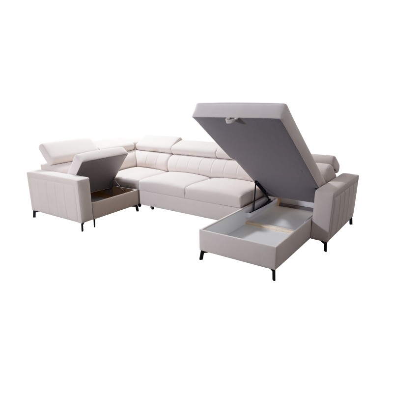 U-förmiges Ecksofa Arco V Mini mit Schlaffunktion, verstellbar