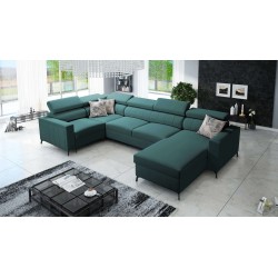 Sofá esquinero en forma de U Arco V Mini con función de cama, ajustable.