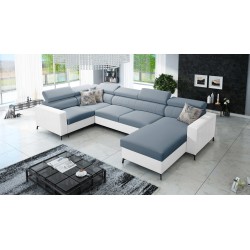 Sofá esquinero en forma de U Arco V Mini con función de cama, ajustable.