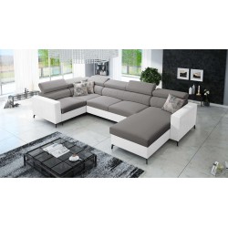 Sofá esquinero en forma de U Arco V Mini con función de cama, ajustable.