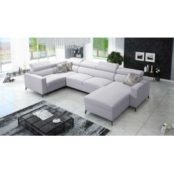 Sofá esquinero en forma de U Arco V Mini con función de cama, ajustable.