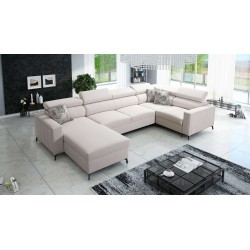 Sofá esquinero en forma de U Arco V Mini con función de cama, ajustable.