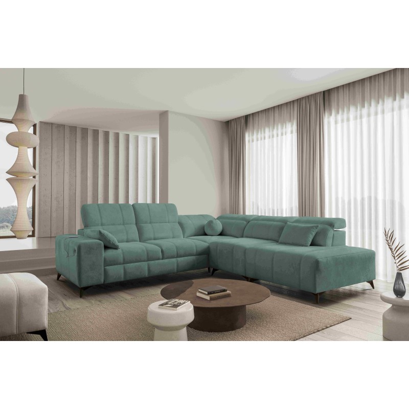 Luxuriöse Ecksofa Ballagio IX mit Schlaffunktion Plecionka, Spring 1116