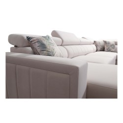Sofá esquinero en forma de U Arco V Mini con función de cama, ajustable.
