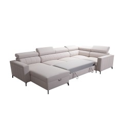 Sofá esquinero en forma de U Arco V Mini con función de cama, ajustable.