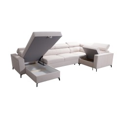 Sofá esquinero en forma de U Arco V Mini con función de cama, ajustable.