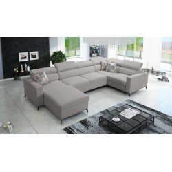 Sofá esquinero en forma de U Arco V Mini con función de cama, ajustable.