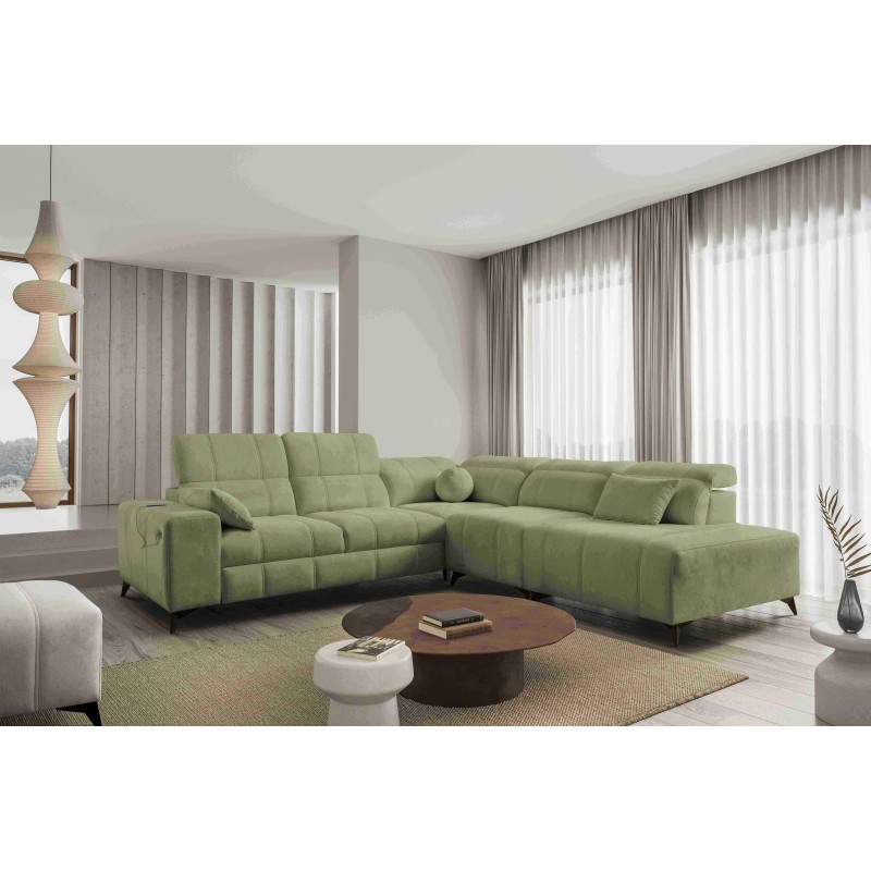 Luxury Corner Sofa Ballagio IX with Sleeping Function, Weave, Spring 1115