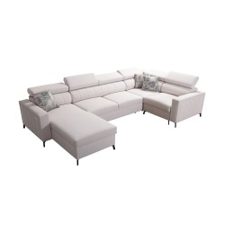 Sofá esquinero en forma de U Arco V Mini con función de cama, ajustable.