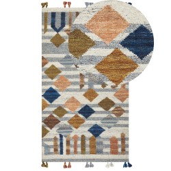 Wollteppich Kilim 80 x 150 cm mehrfarbig KASAKH
