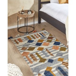 Dywan wełniany kilim 80 x 150 cm wielokolorowy KASAKH