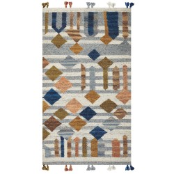 Dywan wełniany kilim 80 x 150 cm wielokolorowy KASAKH