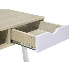 Biurko z szufladami i półką 120 x 48 cm jasne drewno CLARITA