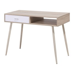 Biurko z szufladą i półką 100 x 48 cm jasne drewno DEORA