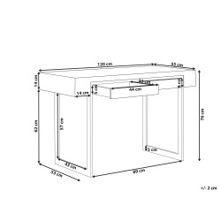 Biurko z szufladami 120 x 55 cm jasne drewno z czarnym VIDA