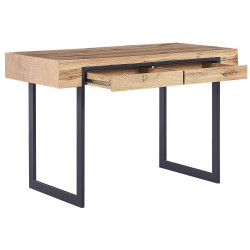 Biurko z szufladami 120 x 55 cm jasne drewno z czarnym VIDA