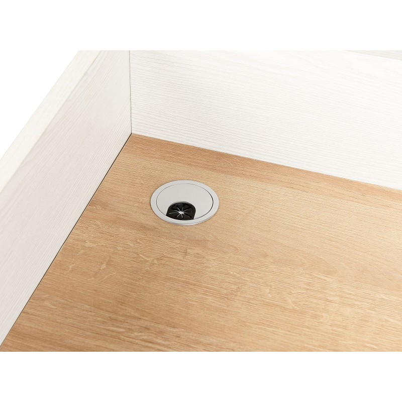 Biurko 90 x 60 cm jasne drewno z białym ANAH