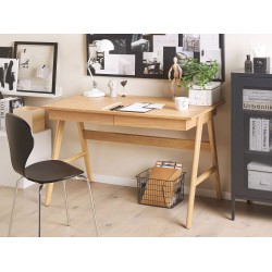 Biurko z szufladami 120 x 70 cm jasne drewno SHESLAY