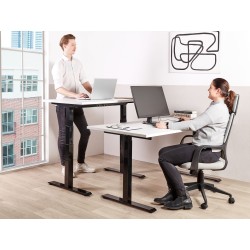 Biurko regulowane elektrycznie 180 x 80 cm biało-czarne DESTINES