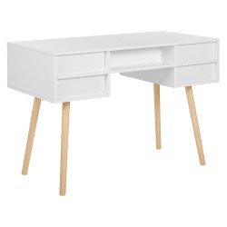 Biurko z szufladami i półką 110 x 55 cm białe LEVIN