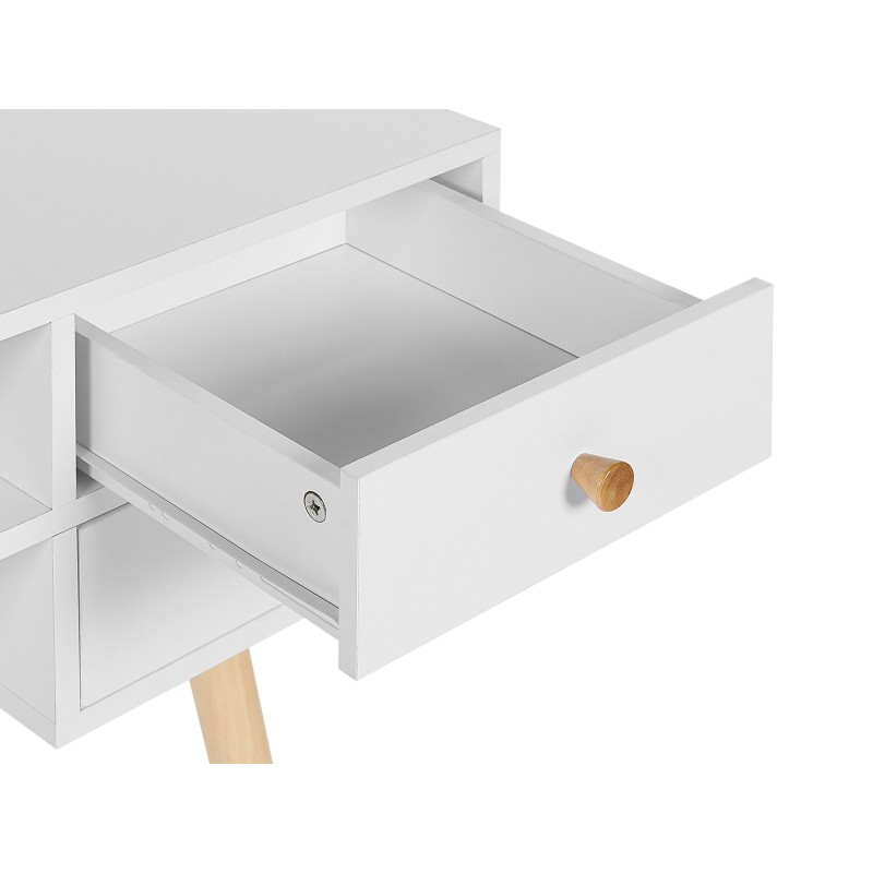 Biurko z szufladami i półką 110 x 55 cm białe LEVIN