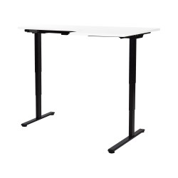 Biurko narożne prawe regulowane elektrycznie 160 x 59 cm czarno-białe DESTINES