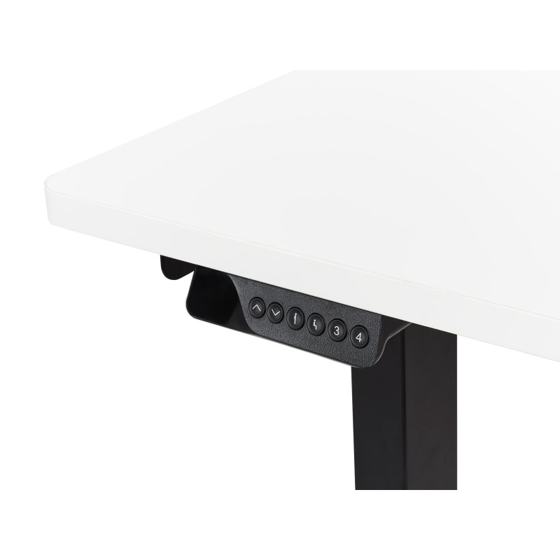 Biurko narożne prawe regulowane elektrycznie 160 x 59 cm czarno-białe DESTINES