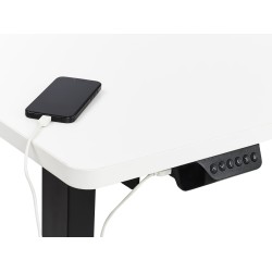 Biurko narożne prawe regulowane elektrycznie 160 x 59 cm czarno-białe DESTINES