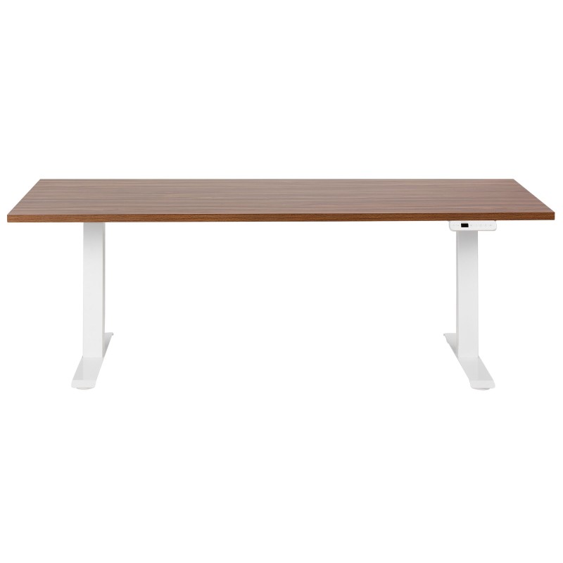 Biurko regulowane elektrycznie 180 x 80 cm ciemne drewno z białym DESTINES